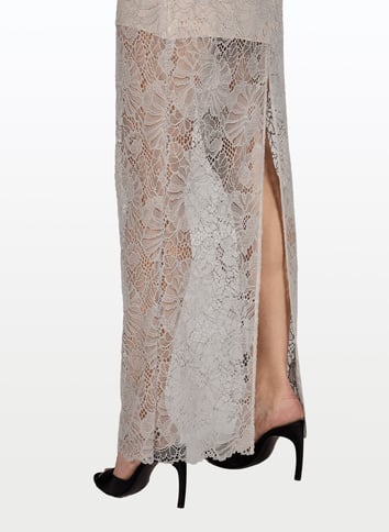 Strapless lace dress ROTATE Grey